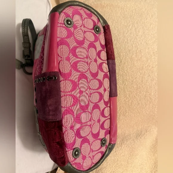 Coach Patchwork Tote in Pink, Magenta & Silver - Picture 7 of 13